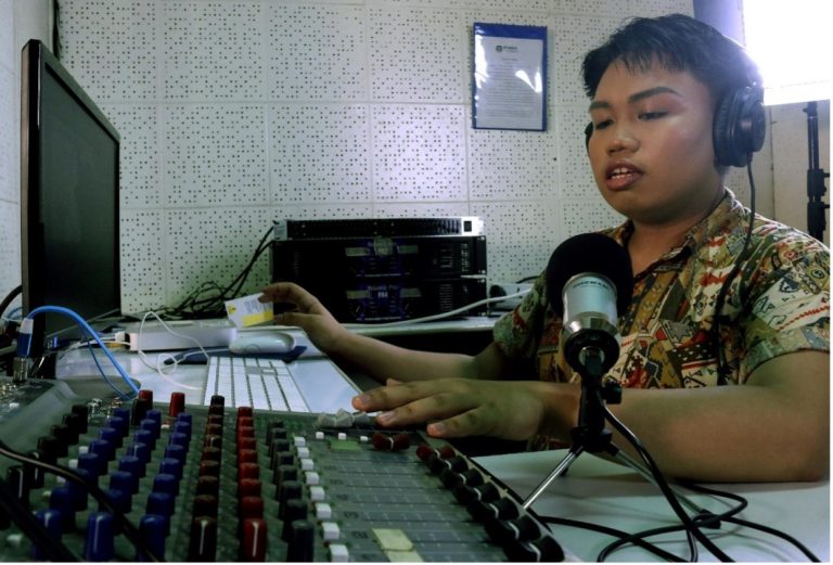 The BA Comm’s radio station is equipped with a radio console and computer-controlled programming. Its programming is manned by BA Communication student.